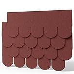 INMOZATA 18pcs Asphalt Roof Shingles, 2.61sqm Self-Adhesive Sheds Roofing Felt Shingles Tiles for Roof of Sheds, Weather Resistant Heavy-Duty Roofing Tiles(Fish-Scale Shingles, Red)