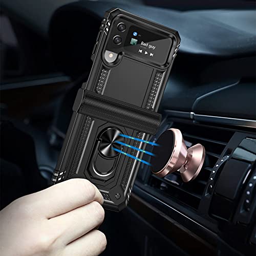 Coque Galaxy Z Flip 4 antichoc noire fine avec béquille de protection - 4