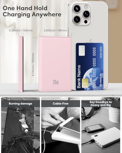 Cargador portátil magnético inalámbrico para iPhone compatible Magsafe miniatura 7