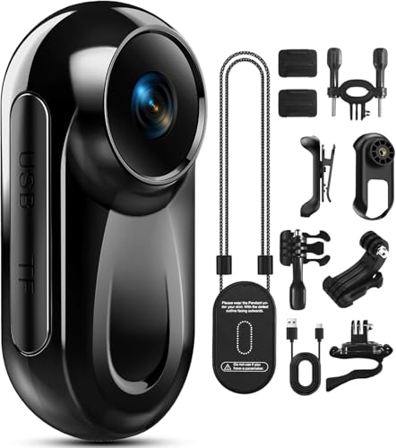 Image of Mini Body Camera 1080P, 512G Thumb Action Camera Hands-Free Recording, Magnetic Vlogging Cam with 360 Rotate, Wearable Video Recorder for CyclingTraveling /Motorcycle(SD Card Not Included) Black