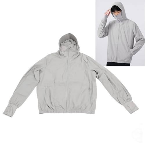 Air Conditioned Workwear, Powerful Fan, 3 Adjustable Speeds, for Men, Ultra Thin Fabric, Gray, USB Powered, Outdoor Activities, Sunscreen, Cooling Fan Jacket (XL)3