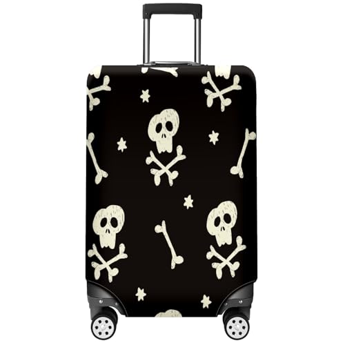 Travel Luggage Cover Suitcase Protector Scratch-Resistant Fit Not Included Suitcase Halloween Skull XL-30-32in