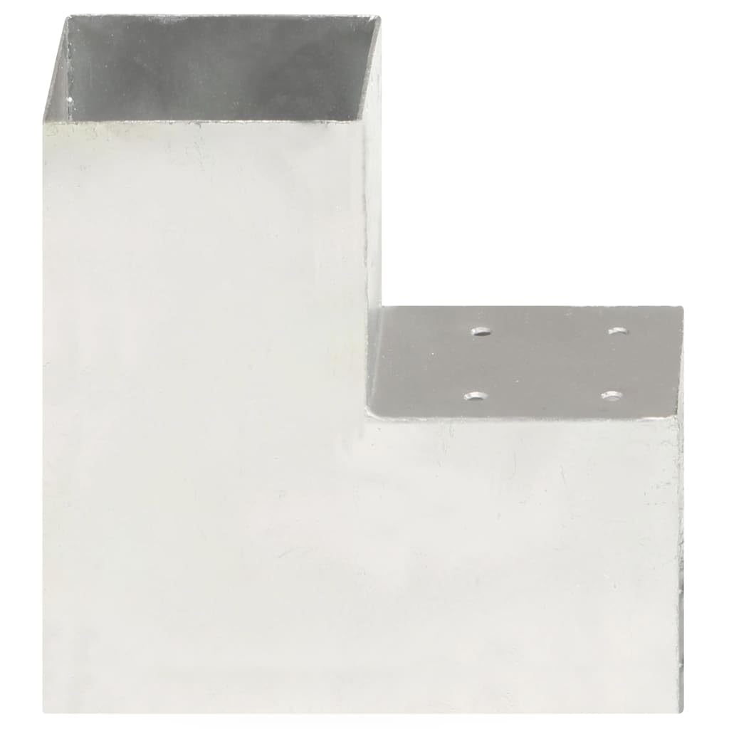 vidaXL 4x Pfostenverbinder L-Form 2 Hülsen Balkenschuh Holzverbinder Eckverbinder Pfostenecke Balken Verbinder Feuerverzinkt Verzinktes Metall 101x101mm