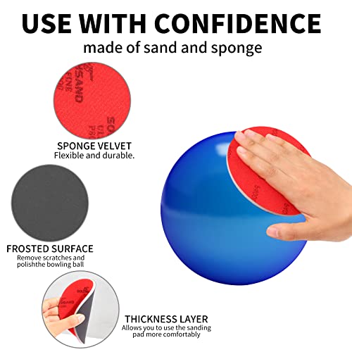 Gsshbr 16 Pack Bowling Sanding Pads Bowling Accessories Bowling Ball Sanding Sand Pads Resurfacing Polishing Cleaning Kit, Grit 500, 800, 1000, 1200, 1500, 2000, 2500, 3000，4000 #TOP3