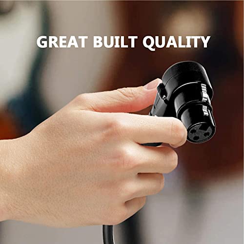 Image of Balanced XLR Cable Right Angle Male to Right Angle Female - 1.5 Feet Black - Pro 3-Pin 90 Degree Microphone Connector for Audio Interface or Mixer for Live Performance & Recording