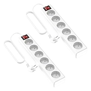 Garza 420024 Mehrfachsteckdosen 2er-Pack Weiß