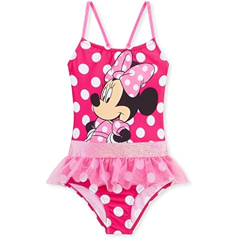 Disney Girls One Piece Swimming Costume - Pink Minnie Cover