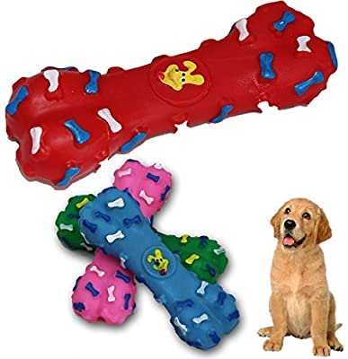 Woofy Squeaky Interactive Colorful Squeaky Bone Print Non Toxic Sound Bone Shape Pet Toys with Whistle for Dogs, Puppies and Cats - (Color May Vary Pack of 1) (B0B1JBB5BJ) Amazon Price History, Amazon Price Tracker