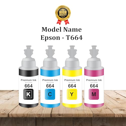 Image of T664 Compatible Ink for Epson L130, L360, L380, L361, L565, L210, L220, L310, L350, L355, L365, L385, L405, L455, L485 Printers (T664 Black Ink 3 Pcs)