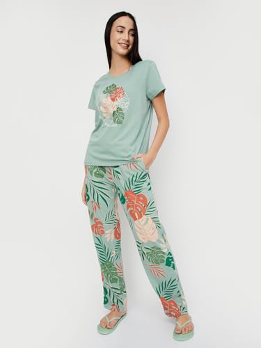 Image of Max Women's Printed Round Neck Half Sleeve Cotton Pyjama Set