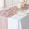2 pack dusty pink cheesecloth table runners 10ft gauze table runner boho wedding cheese cloths decor for bridal baby shower birthday party easter mothers day decorations  urban country home decor