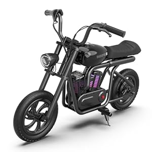 HYPER GOGO Electric Dirt Retro Bike Discover 12,24V 160W Electric Motorcycle for Kids,Unique Simulated Fog Feature,Max Speed Up 10 Mph,Max Weight Support 144 LB,Black