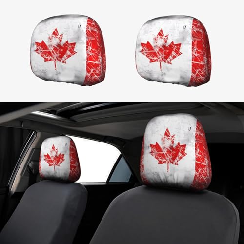 WXZYFP Lot de 2 housses rétro pour appuie-tête de voiture, adaptées à la plupart des voitures, fermeture par bande élastique, installation directe, facile à démonter