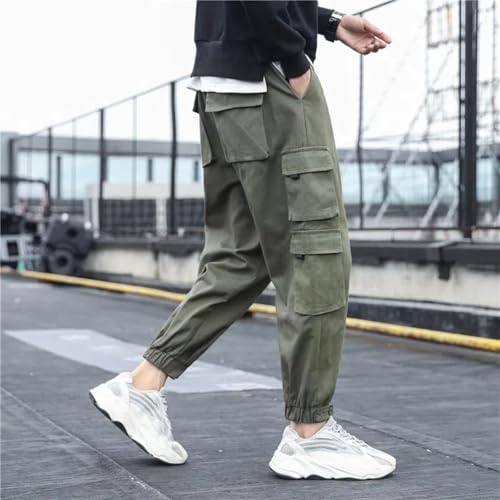 Autumn and Winter Men's Plus Velvet Casual Pants Loose Cuffs Thick Overalls Trousers2