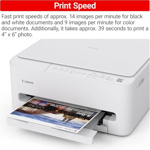 Image of Canon PIXMA TS4320 MFP Inkjet Printer for Home Office, Schoolwork, Documents, Labels, Photos, Crafts and Wireless Printing from Devices (7181C002) + Printer Cable + Cleaning Kit (6pc Bundle)