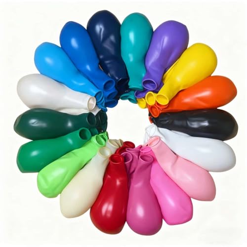 Image of 200 Pack 18 Inch Latex Balloons - 18 Colors, Bulk Balloon Decor for Birthdays, Weddings & All Party Events