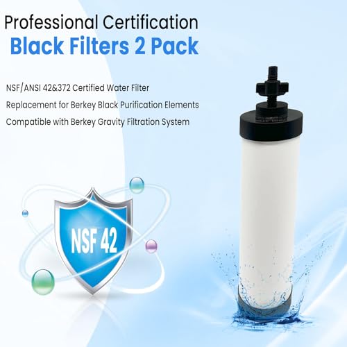 Image of 【Upgraded】Virego Ceramic Filter Silver Infused, Replacement for BB9-2 Water Filter, Repeatable Cleaning Filters Compatible with Berkey Gravity Filtration System, Certified by NSF /ANSI 42 (Pack of 2)