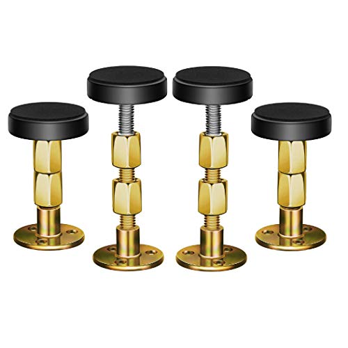 Krisler Marco de cama con rosca ajustable antisacudidas herramienta para cama, topes de cabecero, cabeceras de noche para evitar que se afloje, 30-112 mm, fácil de instalar (dorado) Cover