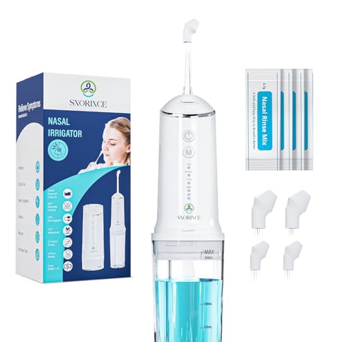 SNORINCE Nasal Irrigation System for Sinus Relief - Portable Cordless