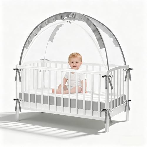 Crib Tent to Keep Baby in - Stop Climbing Out with Double...