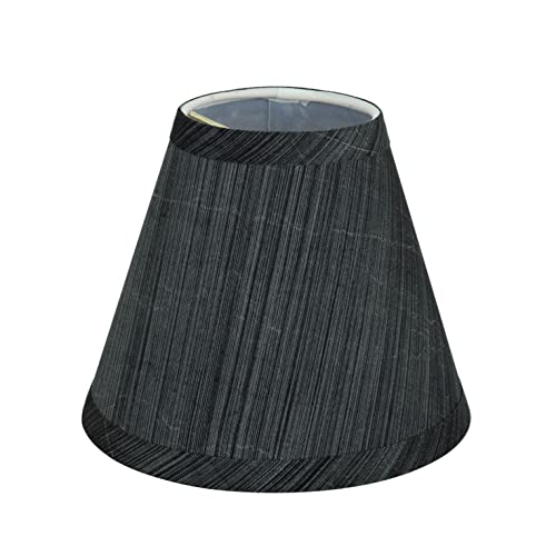 Image of Aspen Creative 32105-2A, Hardback Empire Clip-On Chandelier Lamp Shade, Grey and Black, 3 inch Top x 6 inch Bottom x 5 inch Slant Height, Set of 2