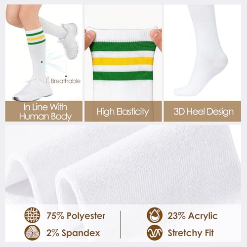 Image of American Trends Womens Athletic Knee High Socks Outdoor Sport Thigh High Stockings Casual Stripes Tube Socks