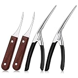 4 PCS Shrimp Deveiner Tool and Peeler, Stainless Steel Shrimp Peeler and Shrimp Cleaner Knife, Easy...