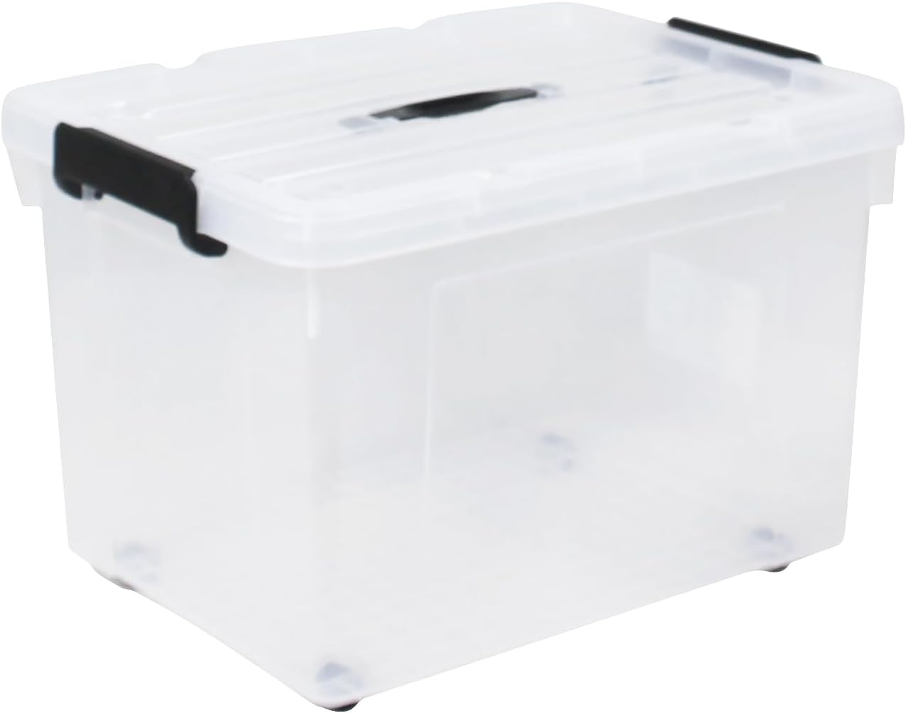 8 Pack 84 Quart Heavy Duty Storage Bins with Wheels Lids, Plastic Storage Containers - Locking Lid, Stackable Clear Bins for Garage/Closet, Crush-Proof Design