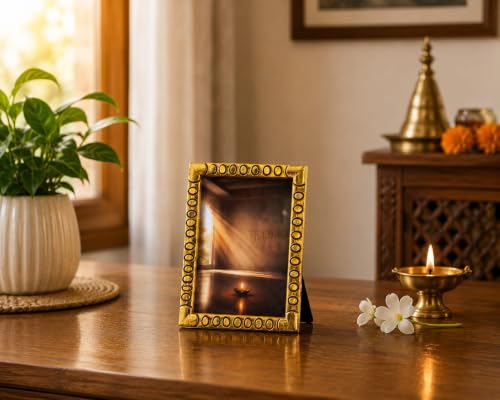 Image of Jaharveer Goga Ji Maharaj Photo Frame | Table Top Pooja Frame (12.5x9 Cm)| Religious Spiritual Decor