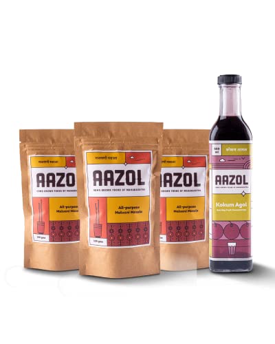 Aazol Malvani Masala and Kokum Agal Combo (Malvani Masala (100g x 3) + Kokum Agal (500ml))
