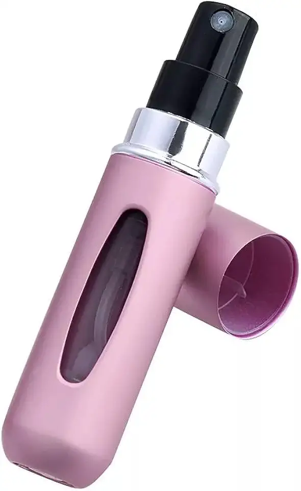 Frasco Spray para Perfume Recarregável 5ml, Ideal para Viagem e Bolsa, Alumínio, Cores - Mini Frasco, Plástico e Alumínio, Transporte de Perfume, Tamanho 7,5cm, Cores Variadas