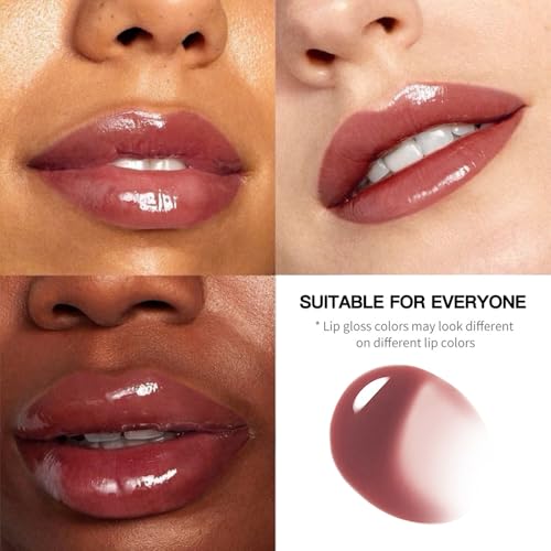 Image of Berry Mauve Honey Butter Lip Stain Tinted Lip Gloss,Shine Moisturizing Plumper Liquid Lipstick for Women,Natural Nourishing Hydrating Lip Balm for Dry Lips,Lightweight Lip Liner Care Makeup #12