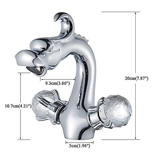 Mitigeur d'eau chaude et froide double commande chrome pour évier vasque - 2