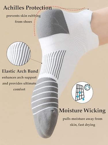 Image of Bolivelan Premium Short Compression Socks Women Men Breathable Supportive Low Cut Running Socks for Sports, Yoga, Cycling