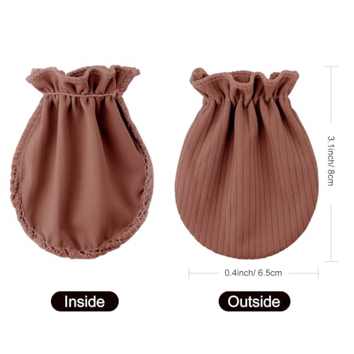 BQUBO Newborn Infant Toddler Mittens Leopard Print No Scratch Elastic Wrist Gloves Hypoallergenic for 0-6 Months Baby Boys Girls - Thumbnail 7