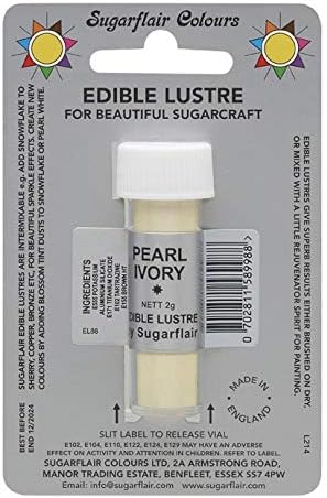 Sugarflair PEARL IVORY Edible Lustre Dust Powder - Cake decorating shimmer