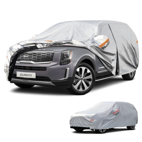 Image of GUNHYI 6 Layers SUV Car Cover Custom Fit Kia Telluride (2016-2026) Waterproof All Weather, Heavy Duty Outdoor Snow Sun Rain Uv Protection (Ships from US Warehouse, Delivery 3-8 Days)