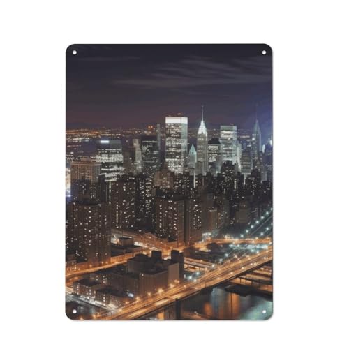 Affiche murale métal New York haut de gamme pour restaurant