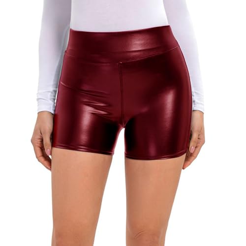 Uhyare UHY05-D-XXL Women High Waist Casual Short Hot Pants Club Party Cosplay Faux Leather Shorts thumb #1