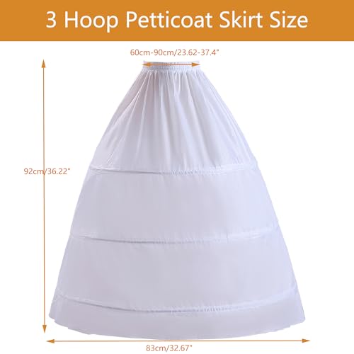 Women Crinoline Petticoat 3 Hoop Underskirt A-Line Floor Length Crinoline Wedding Ball Gown Skirt Slips Bridal Dress Petticoats2