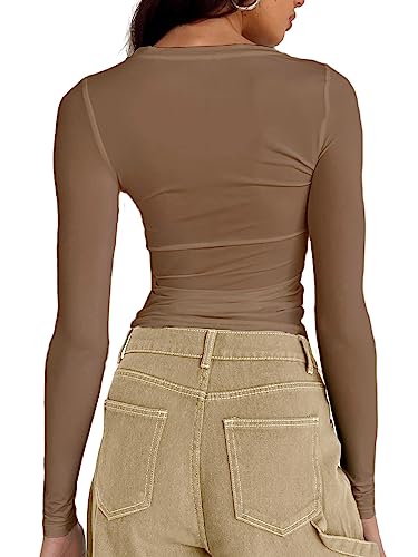 Image of Dwnval Womens Classic Short Sleeve Summer TOS Crew Neck Slim Fit Crop T Shirt