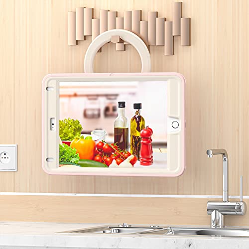 Housse iPad Pro 12.9 2021 rotative 360 rose antichoc avec support de table et coque rigide active