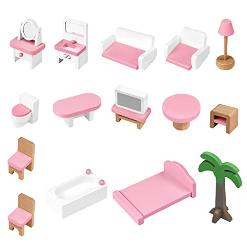 TRMLBE Casa delle bambole in legno Grande 3 piani