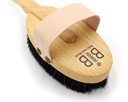 Bib (Body Ionic Brush Beechwood Horsehair) Bath Brush with Handle, Fine Bronze Wire, Brown - Image 4