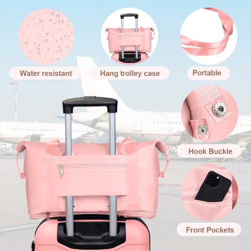 Image of AnyZip Luggage PC ABS Hardside Lightweight Suitcase with 4 Universal Wheels TSA Lock 20 24 28 Inch, Pink, 3 piece set(20 inch), Fashion