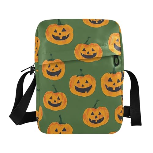 KLL Yellow Halloween Pumpkin small messenger bag for women Vegan Leather shoulder bag men Casual Woman Handbag Shoulder Strap