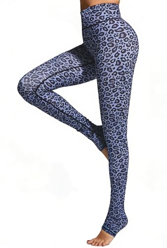 FLYILY Leggings de entrenamiento para mujeres Pantalones de yoga de cintura alta, diseño de acuarela