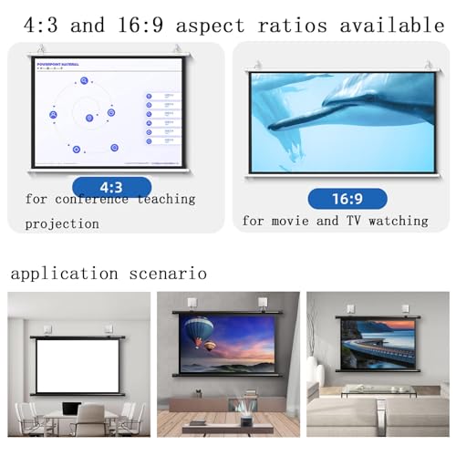 Pantalla de proyección 72 pulgadas 16:9 blanca miniatura 6