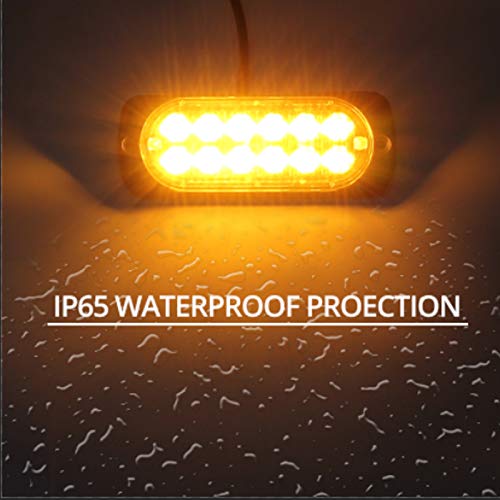12 LED Car Strobe Lights, Kamtop 4pcs IP65 Waterproof 12 LED Car Strobe Flash Lights Warning Beacon Emergency Flashing… - Image 7