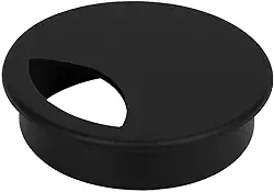 Kit 2 Passa Fios de Mesa 50 mm – Organizador de Cabos em Plástico ABS – Preto – Ideal para Escritórios, Computadores e Móveis Planejados